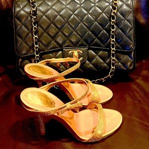 RENE CAOVIILA Gold Crystal Mules